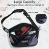 Women Shiny Leather Waist Pack Bag Adjustable Belt Bag for Traveling Casual Running Cycling