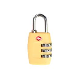 Tourism Luggage Zipper Lock Plastic TSA Code Lock (Color: yellow)