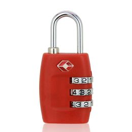 Tourism Luggage Zipper Lock Plastic TSA Code Lock (Color: Red)