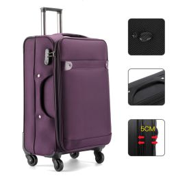 Business Luggage Oxford Bra Bar Large Capacity Password (Option: Purple is lucky-26inch)