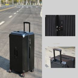 Large-capacity Trolley Case Shock-absorbing Brake Universal Wheel Password Suitcase (Option: Black-34inch)