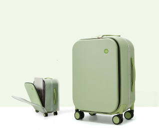 Aluminum Frame Of Suitcase Hard Rim Universal Wheel Trolley Box (Option: Avocado green-20inch)