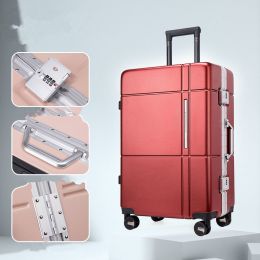 Universal Silent Wheel Password Box Large Capacity High School Student Suitcase (Option: Red-24 in)