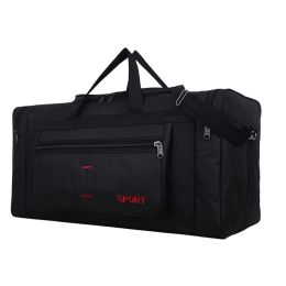 Large Capacity Carry-on Travel Bag Travel Bag Moving Luggage (Color: Black)