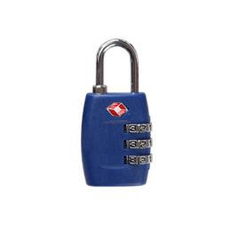 Tourism Luggage Zipper Lock Plastic TSA Code Lock (Color: Dark Blue)