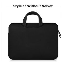 Laptop Bag Women 11 12 14 15 15.6 Inch Handbags Computer Notebook Sleeve Cover For Xiaomi Hp Lenovo MacBook Air Pro 13 Case (Color: Black no Velvet, size: 13 inch)