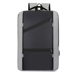 Men's Waterproof Backpack Casual Business Men Computer Backpack 15.6 Inch Laptop Bag Back Light Anti theft Travel Backpack Male (Color: Light Grey)