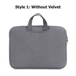 Laptop Bag Women 11 12 14 15 15.6 Inch Handbags Computer Notebook Sleeve Cover For Xiaomi Hp Lenovo MacBook Air Pro 13 Case (Color: Grey no Velvet, size: 15 inch)