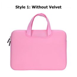 Laptop Bag Women 11 12 14 15 15.6 Inch Handbags Computer Notebook Sleeve Cover For Xiaomi Hp Lenovo MacBook Air Pro 13 Case (Color: Pink no Velvet, size: 15.6 inch)