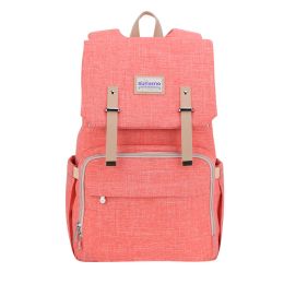 SUNVENO Fashion Diaper Bag Mommy Maternity Nappy Bag Large Capacity Travel Backpack Nursing Bag for Baby Care (Color: Pink)