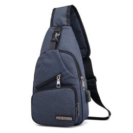 Men's simple sport Oxford One Shoulder Bag and Cross Body Bag (Color: Blue)