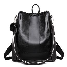 Women's Fashion Backpack Purses Multipurpose Design Handbags and Shoulder Bag PU Leather Travel bag (Color: Black)