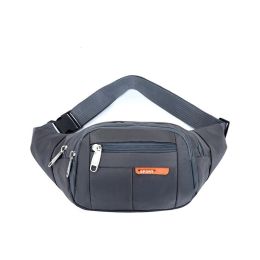 Sling Shoulder Travel Sport Pouch Unisex Fanny Pack Belt Waist Bag (Color: Gray, Type: Waist Bag)