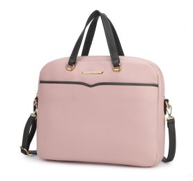 MKF Collection Rose Briefcase by Mia K (Color: Blush, Material: Vegan Leather)