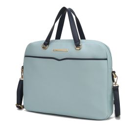 MKF Collection Rose Briefcase by Mia K (Color: Ocean Blue, Material: Vegan Leather)