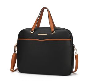 MKF Collection Rose Briefcase by Mia K (Color: Black, Material: Vegan Leather)