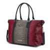 MKF Collection Raven Faux Crocodile-Embossed Vegan Leather Women's Duffle Bag by Mia K