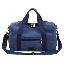 Men's Travel Canvas Bag Going Out Duffel  For Men (Option: Little blue)