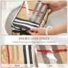 3 Pack Makeup Bag;  Travel Cosmetic Bag with Zipper Handle Waterproof Striped Transparent Toiletry Bag Portable Organizer Cases Set for Women and Girl