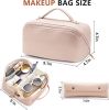 2 Pack Makeup Bag;  Large Capacity Travel Cosmetic Bag;  Portable Leather Peach Loft's Large Capacity Cosmetic Bag for a Girlfriend Wife Halloween Gif