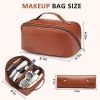 2 Pack Makeup Bag;  Large Capacity Travel Cosmetic Bag;  Portable Leather Peach Loft's Large Capacity Cosmetic Bag for a Girlfriend Wife Halloween Gif