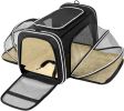 Pet Carrier Expandable Foldable Soft Dog Bag Backpack 5 Open Doors Reflective Tapes Pet Travel Bag Carrier for Cats