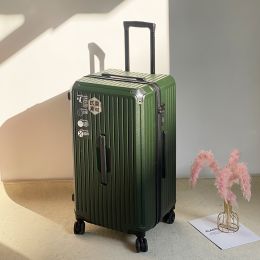 Large-capacity Trolley Case Shock-absorbing Brake Universal Wheel Password Suitcase (Option: Dark green-34inch)